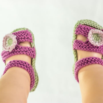 Girls Knit Summer Sandals With Primroses