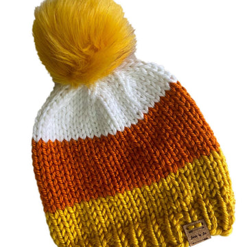 Candy Corn CUTE Hat - Color Block Beanie