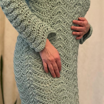 Häkelanleitung Pulloverkleid in Wellenoptik