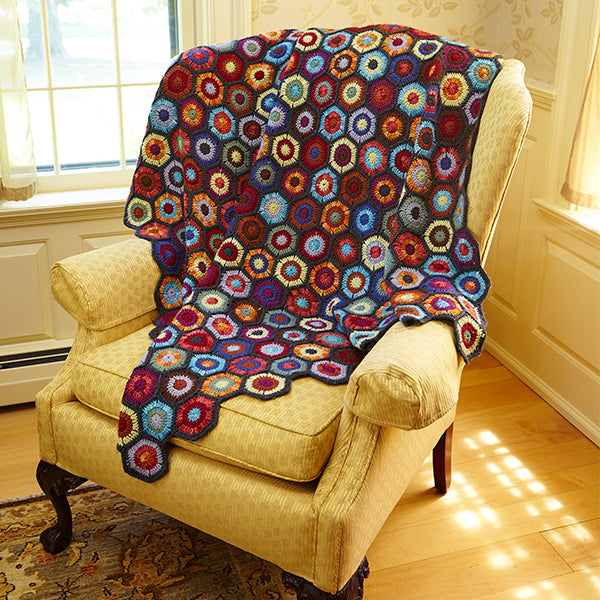 328 Amethyst Brook Crocheted Afghan - Blanket Crochet Pattern for Home in Valley Yarns Northfield and Northfield Hand Dyed