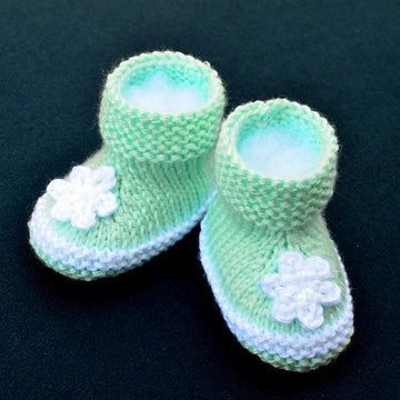 Two Colors Simple Baby Booties
