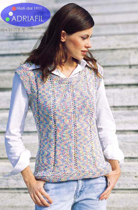 Dorothy Top in Adriafil Rainbow - Downloadable PDF