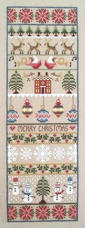Little Dove Designs Merry Christmas Sampler Cross Stitch Kit - 12cm x 33.5cm