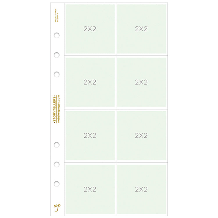 Webster's Pages Color Crush A5 Photo Sleeve Pages 8/Pkg - Design E; (8) 2"X2" Pockets