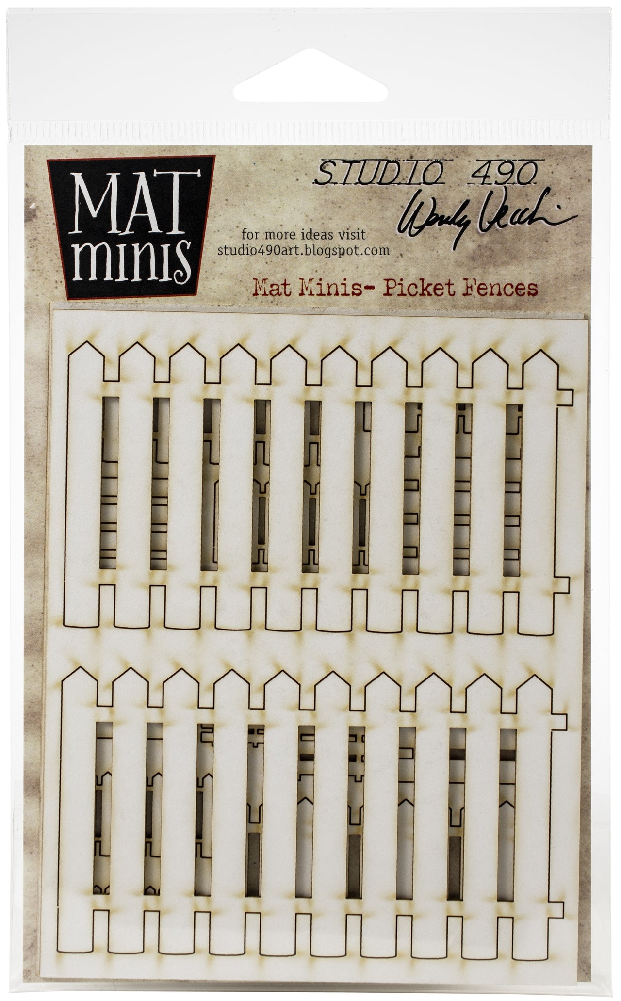 Stampers Anonymous Studio 490 Wendy Vecchi Laser Cut Mat Minis - Picket Fences