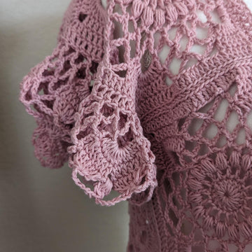 Pink Berries Crochet Lace Top