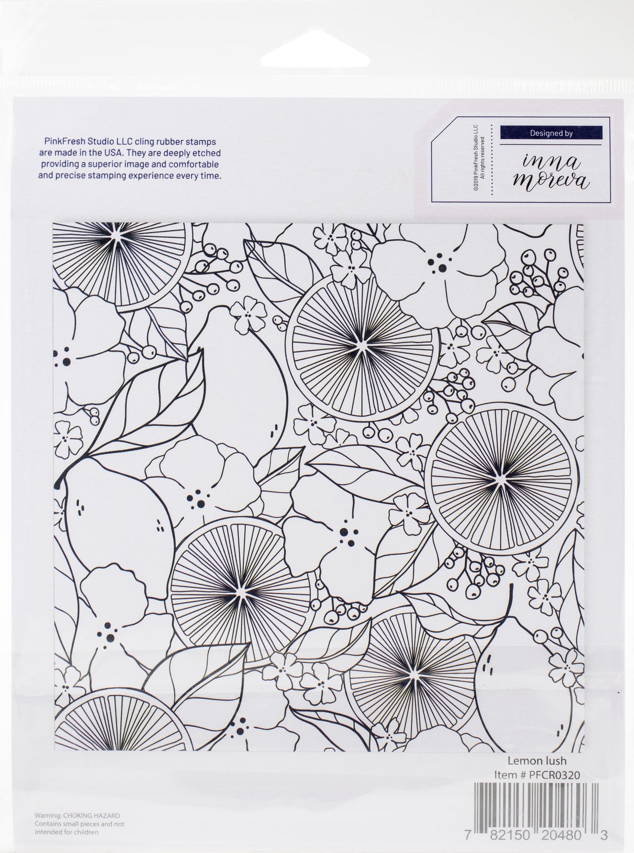 Pinkfresh Studio Cling Rubber Stamp Set 6"X6" - Lemon Lush