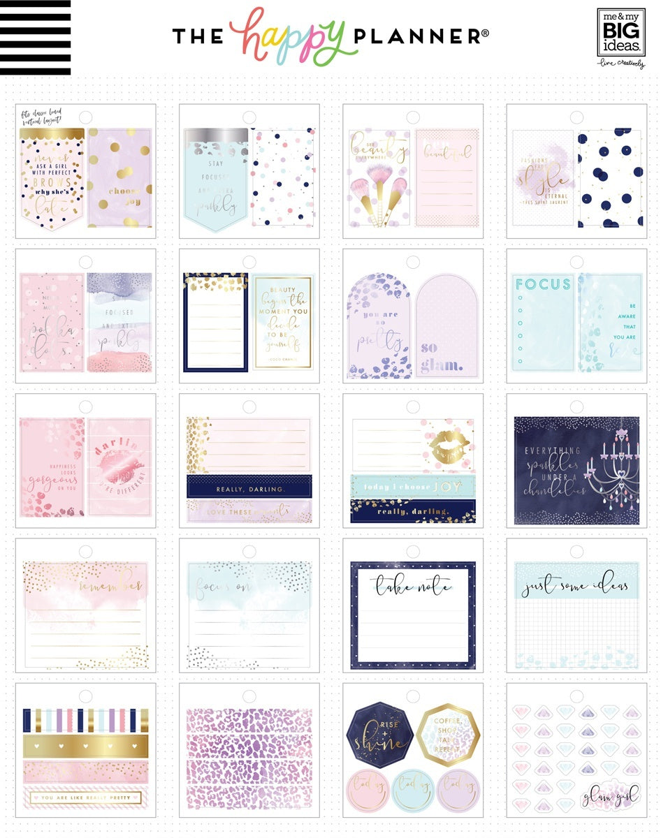 Happy Planner Tiny Sticker Pad - Glam Girl, 78/Pkg
