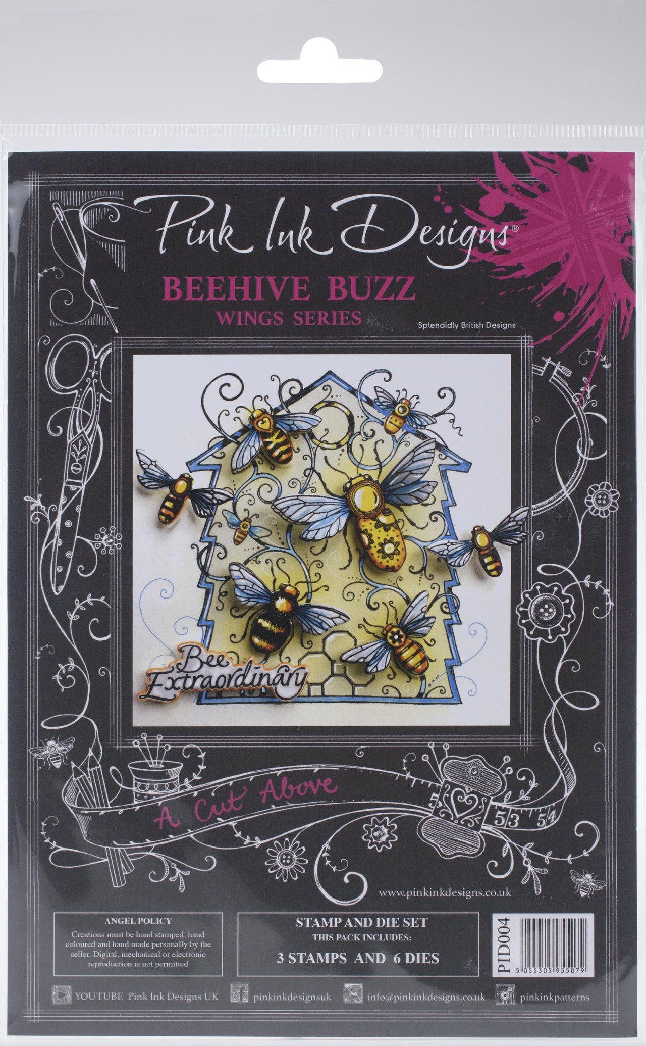 Creative Expressions Pink Ink Designs Stamp And Die Set - A Cut Above- Beehive Buzz