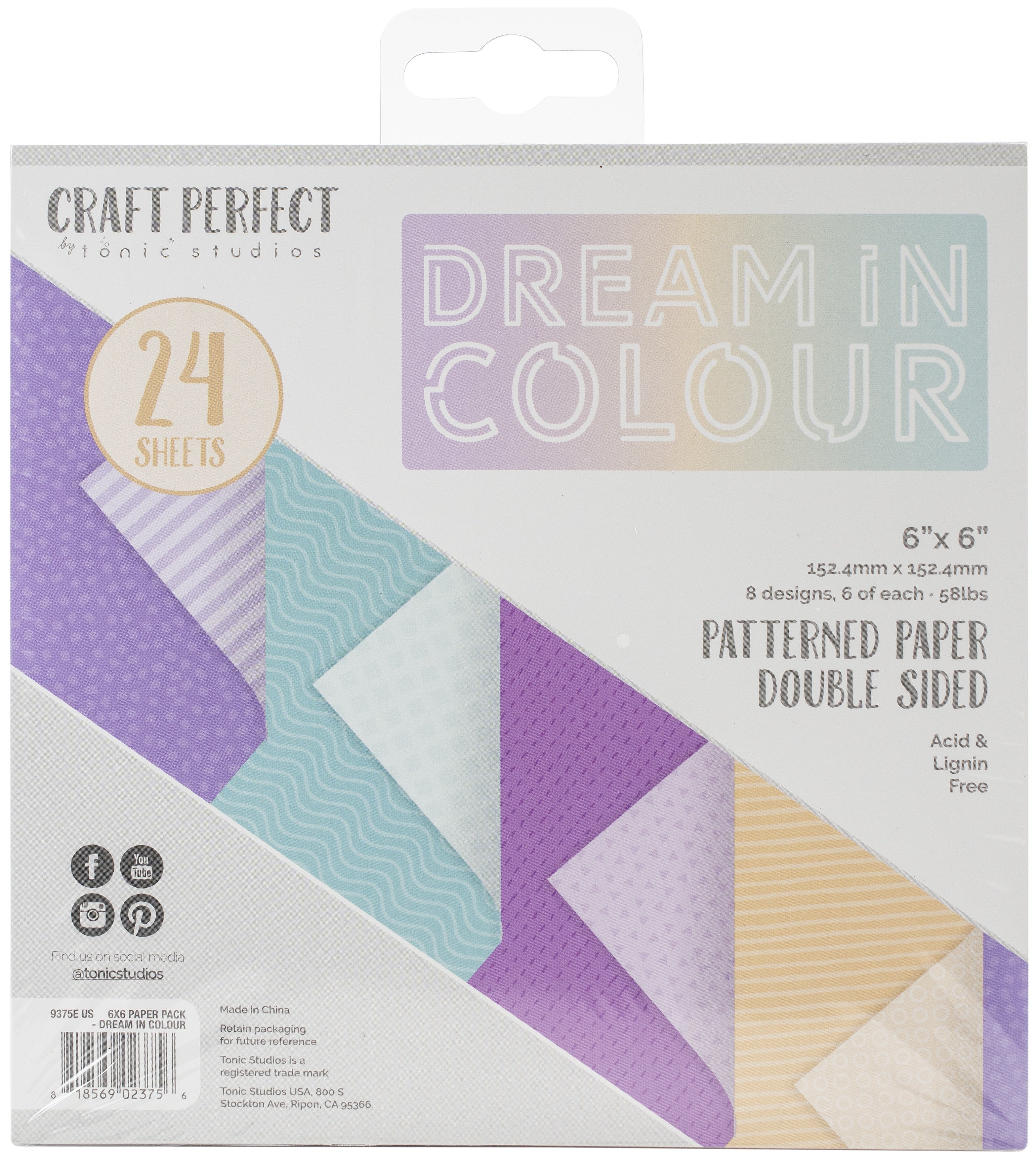 Tonic Studios Craft Perfect Double-Sided Cardsock 6"X6 24/Pkg - Dream In Color