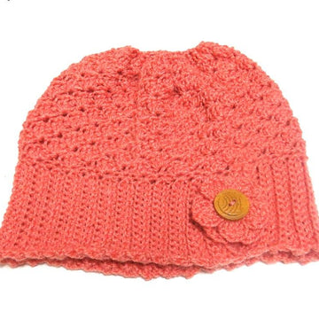 Shell hat with flower