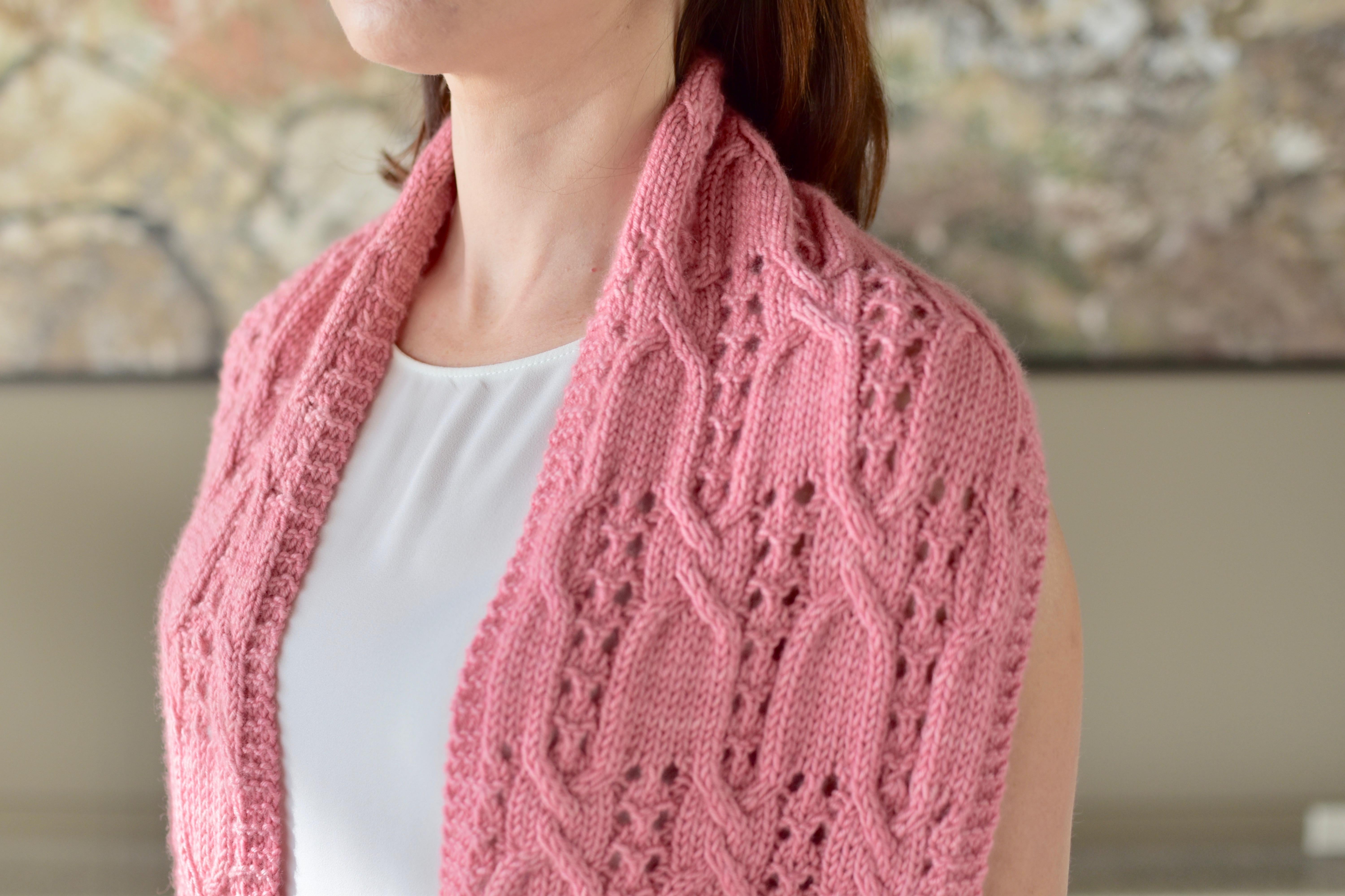 Spring at last. Cable and lace cowl