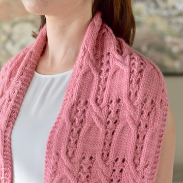 Spring at last. Cable and lace cowl
