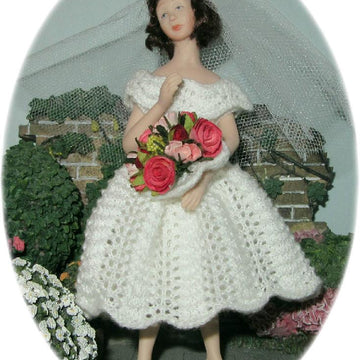 1:12th scale 1950s wedding dress