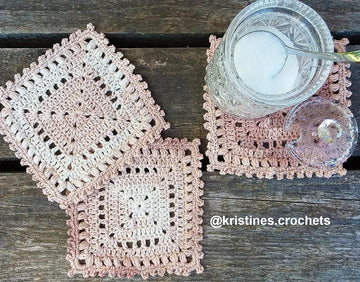 Square Picot Coaster Written Pattern