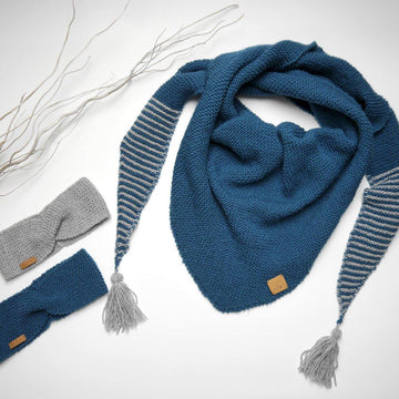 Strickanleitung - Stirnband und langer Dreiecksschal - No.205