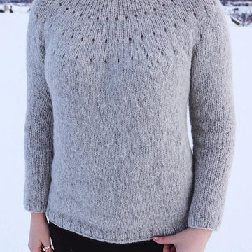 Easy Eyelet Yoke Sweater