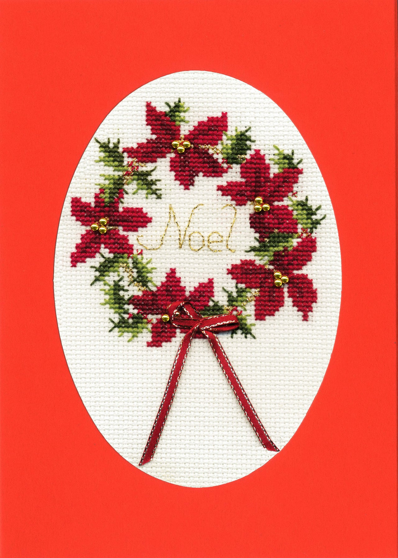 Bothy Threads Christmas Card - Wreath Cross Stitch Kit - 9 x 13cm