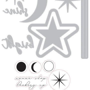 Sizzix Framelits Die & Stamp Set By Sophie Guilar 9/Pkg - Make A Wish