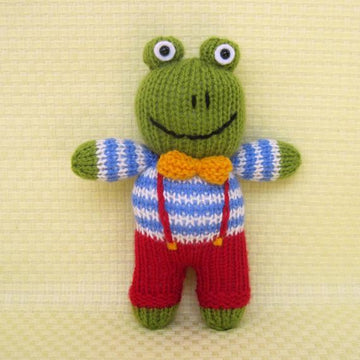 Cow, elephant, frog, dog - 4 toy animal dolls