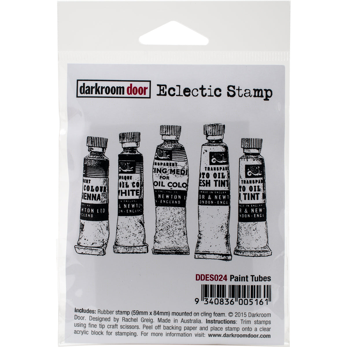 Darkroom Door Cling Stamp 3"X2" - Paint Tubes