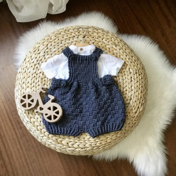 Harmony Basketweave Baby Boy & Girl Romper N 635
