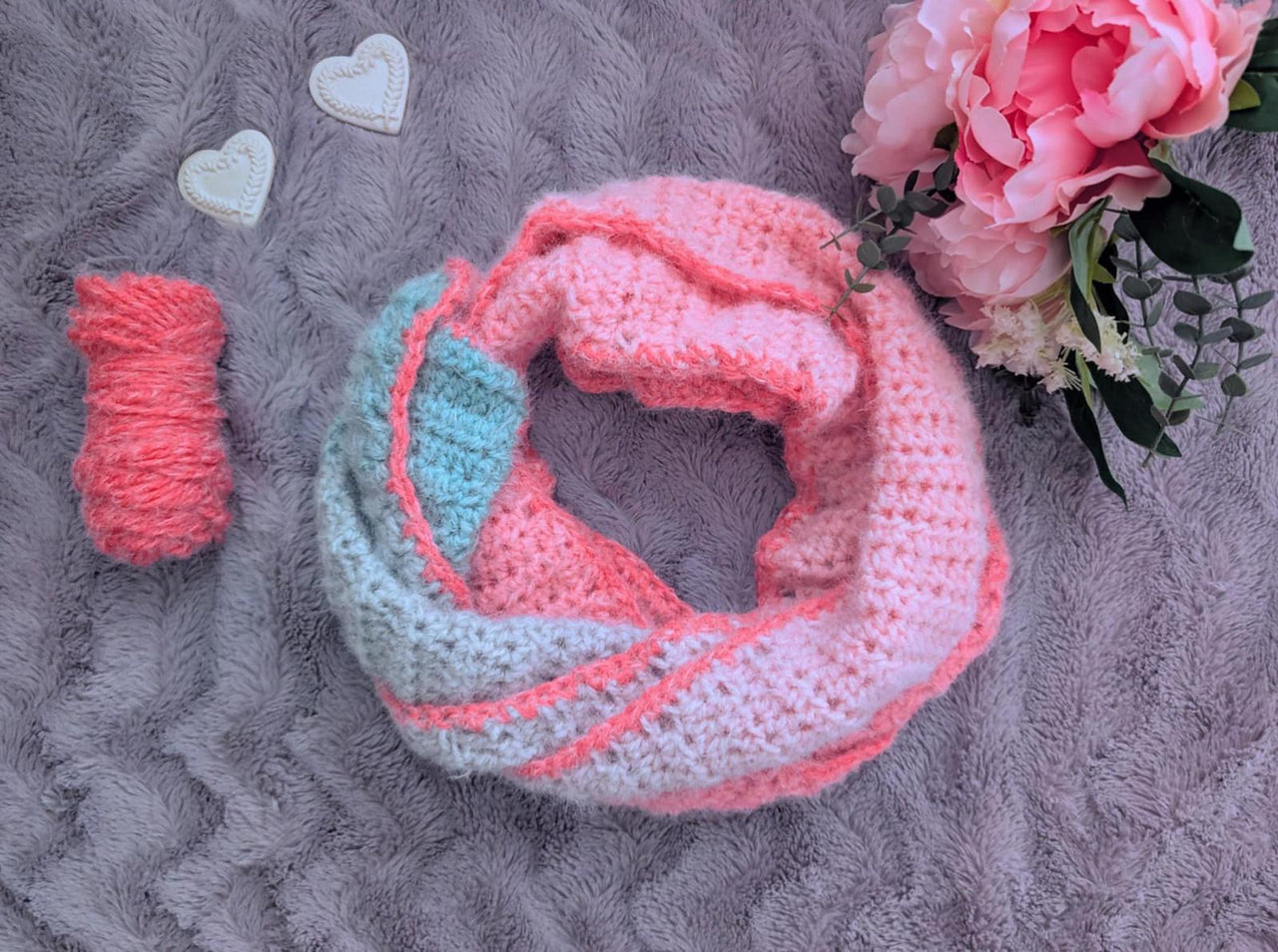 Crochet Rose Garden Scarf Pattern