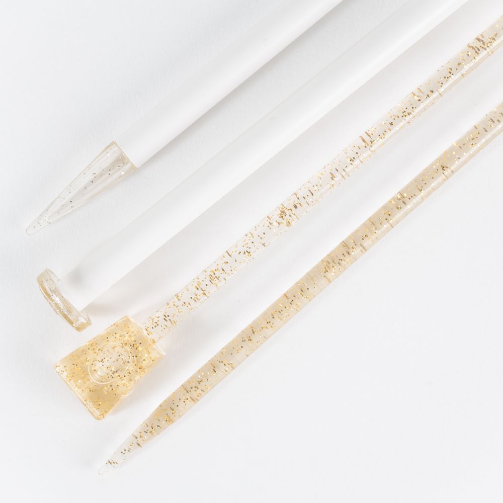 Addi Gold-Glitter Single Point Needles 35cm