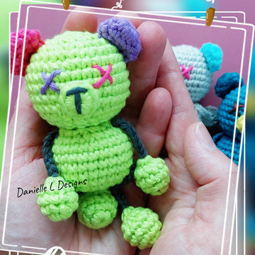 Teddy bear amigurumi keychain