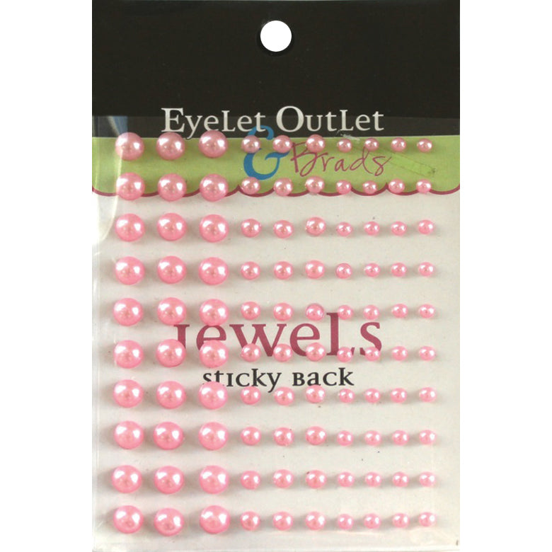 Eyelet Outlet Adhesive Pearls Multi-Size 100/Pkg - Pink