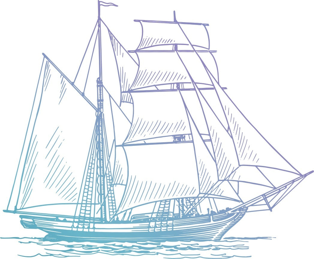 Artdeco Creations Couture Creations Mini Stamp - Hatched Tallship 1.9"X1.9"