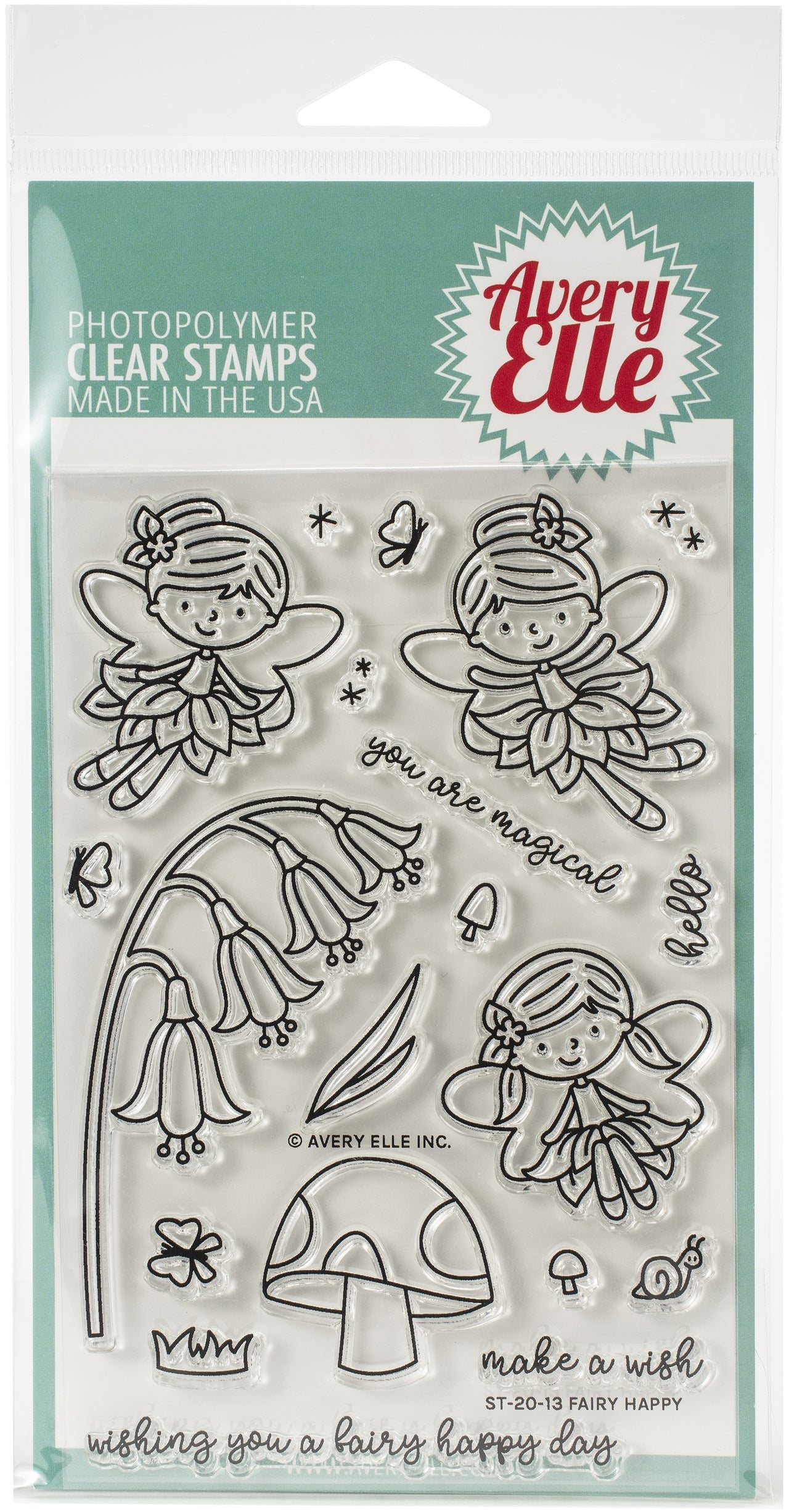 Avery Elle Clear Stamp Set 4"X6" - Fairy Happy