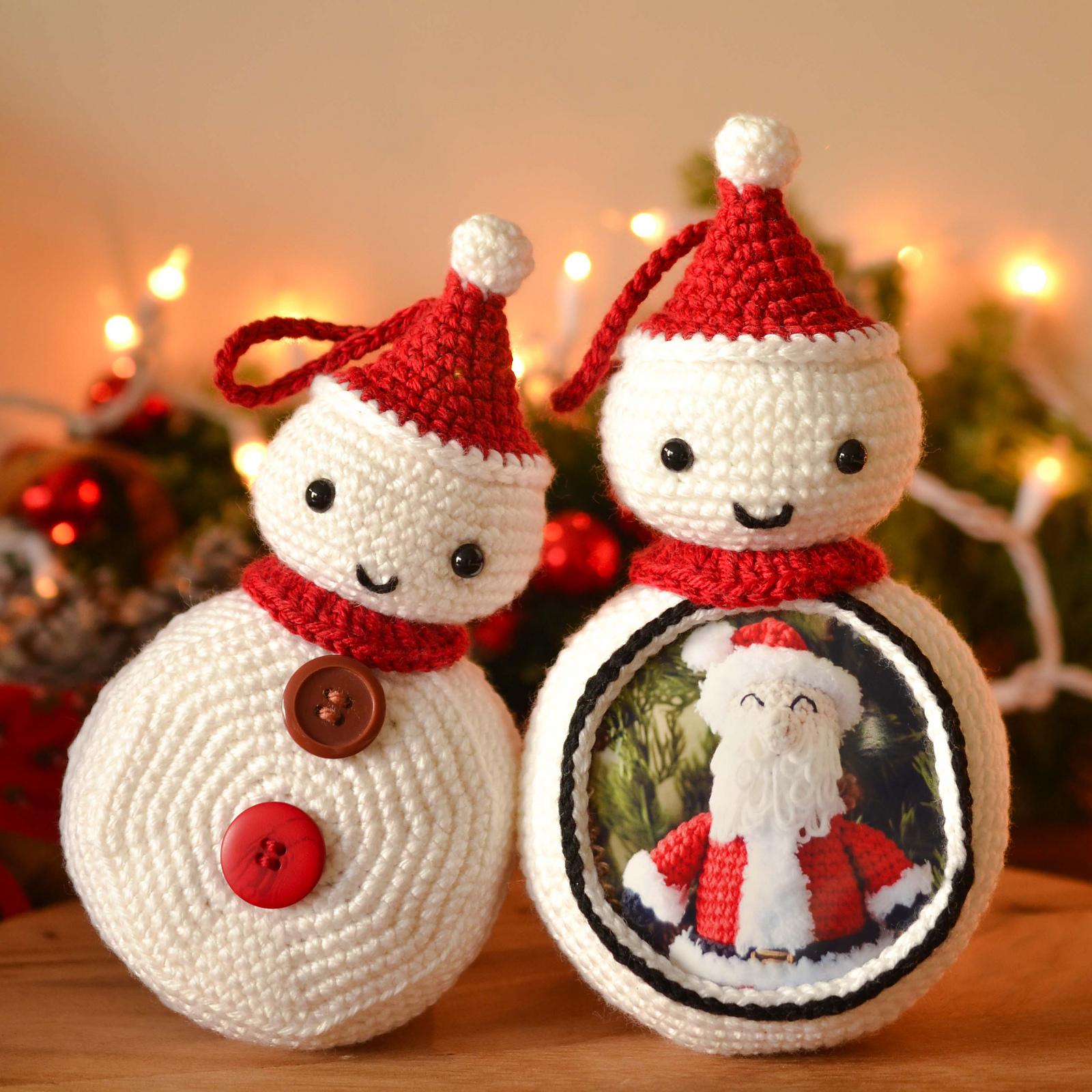 Snowball the Snowman Picture Frame Ornament