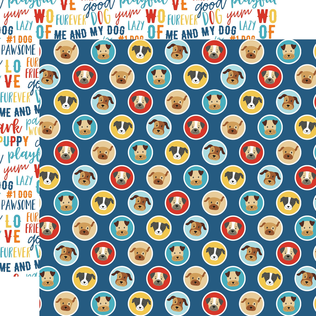 Echo Park Paper I Love My Dog Double-Sided Cardstock 12"X12" 25/Pkg - Puppy Love