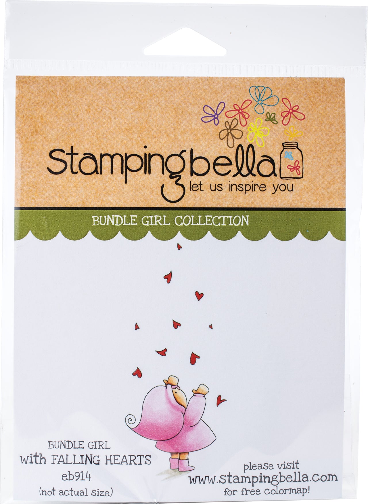 Stamping Bella Cling Stamps - Bundle Girl With Falling Hearts