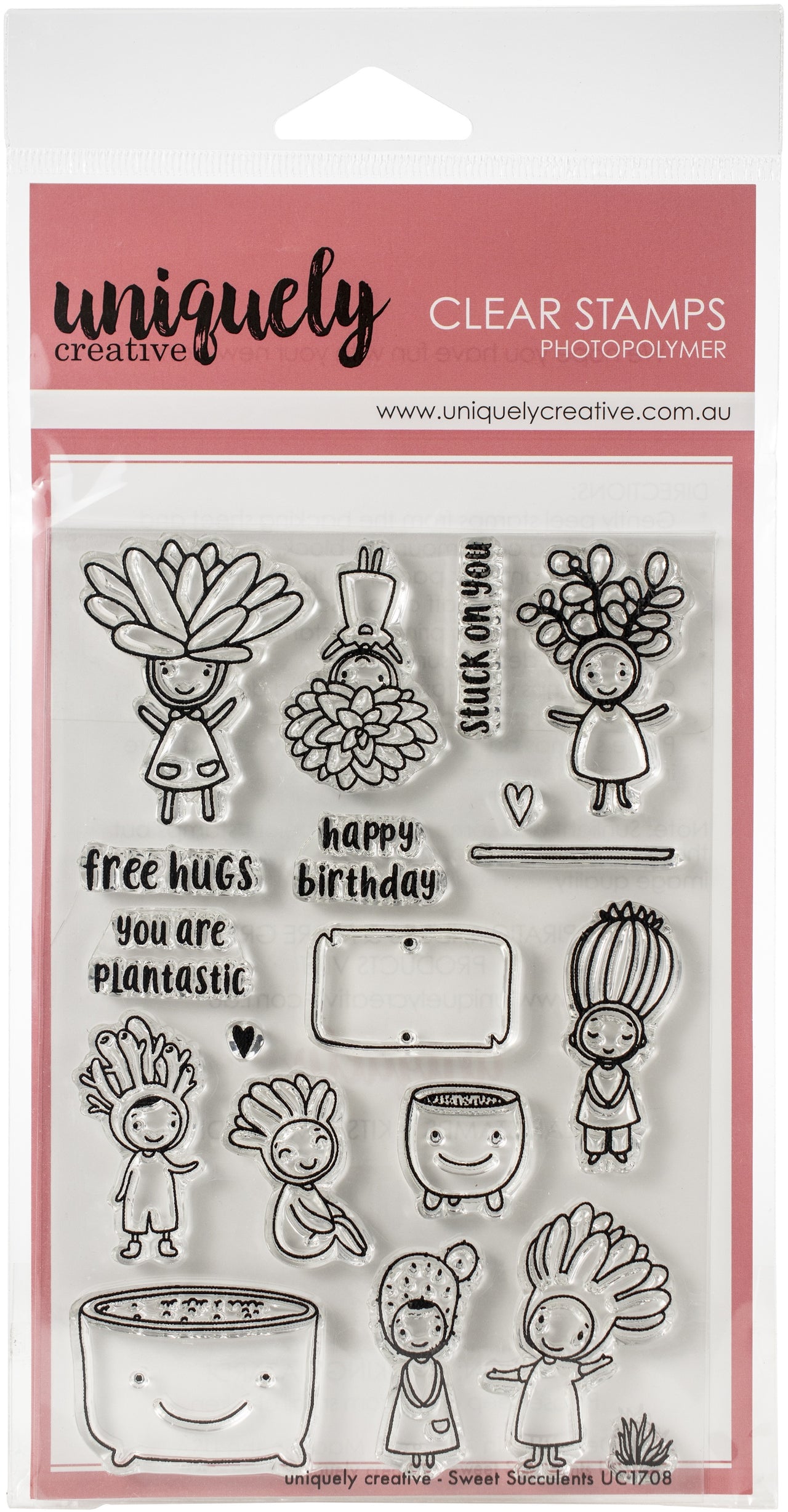 Uniquely Creative 4"X6" Clear Stamps 18/Pkg - Sweet Succulents