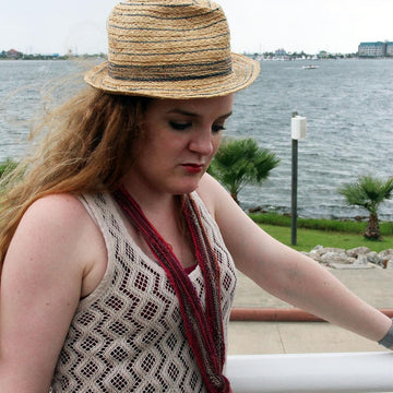 Sunrise at the Beach Drop-Stitch Scarf