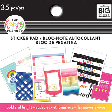 Happy Planner Tiny Sticker Pad - Bold And Bright, 35/Pkg