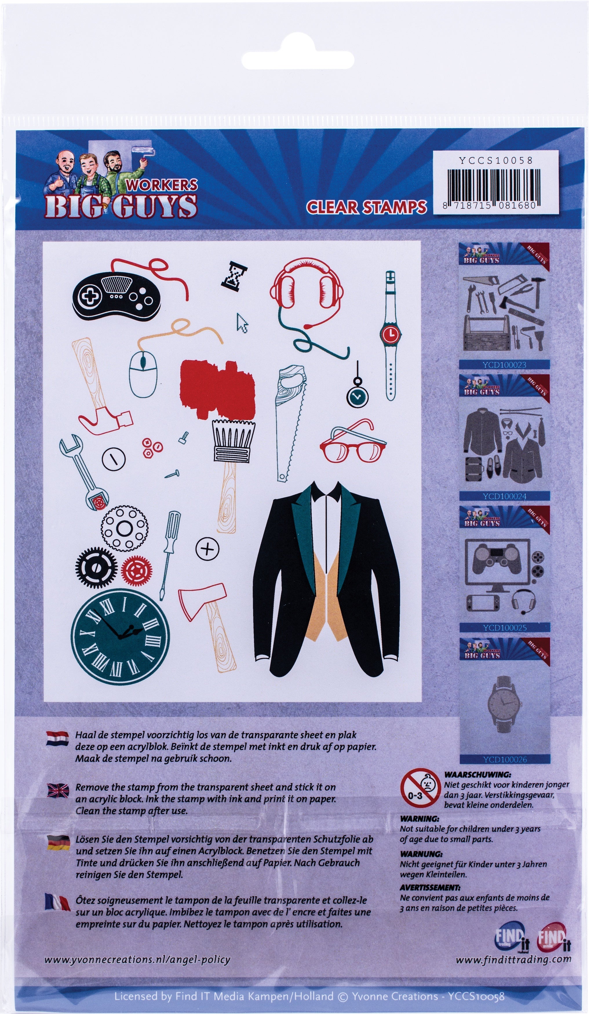 Find It Trading Yvonne Creations Clear Stamps - Big Guys Workers