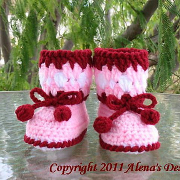 Crochet Cherries Toddler Booties
