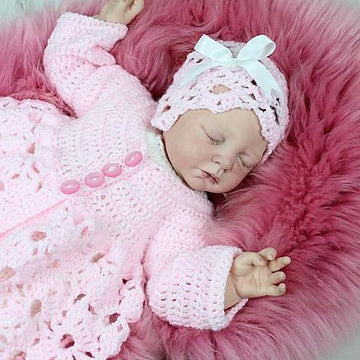 Crochet Pattern For Baby Matinee Jacket , Dress, Hat and Booties #291