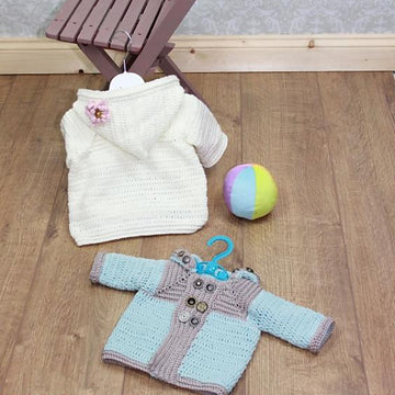 282 Buttons Hooded Jacket Crochet Pattern #282