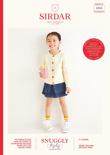 Bobble Sleeve Cardigan in Sirdar Snuggly Replay DK - 2554 - Downloadable PDF