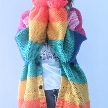 Oversized rainbow cardigan