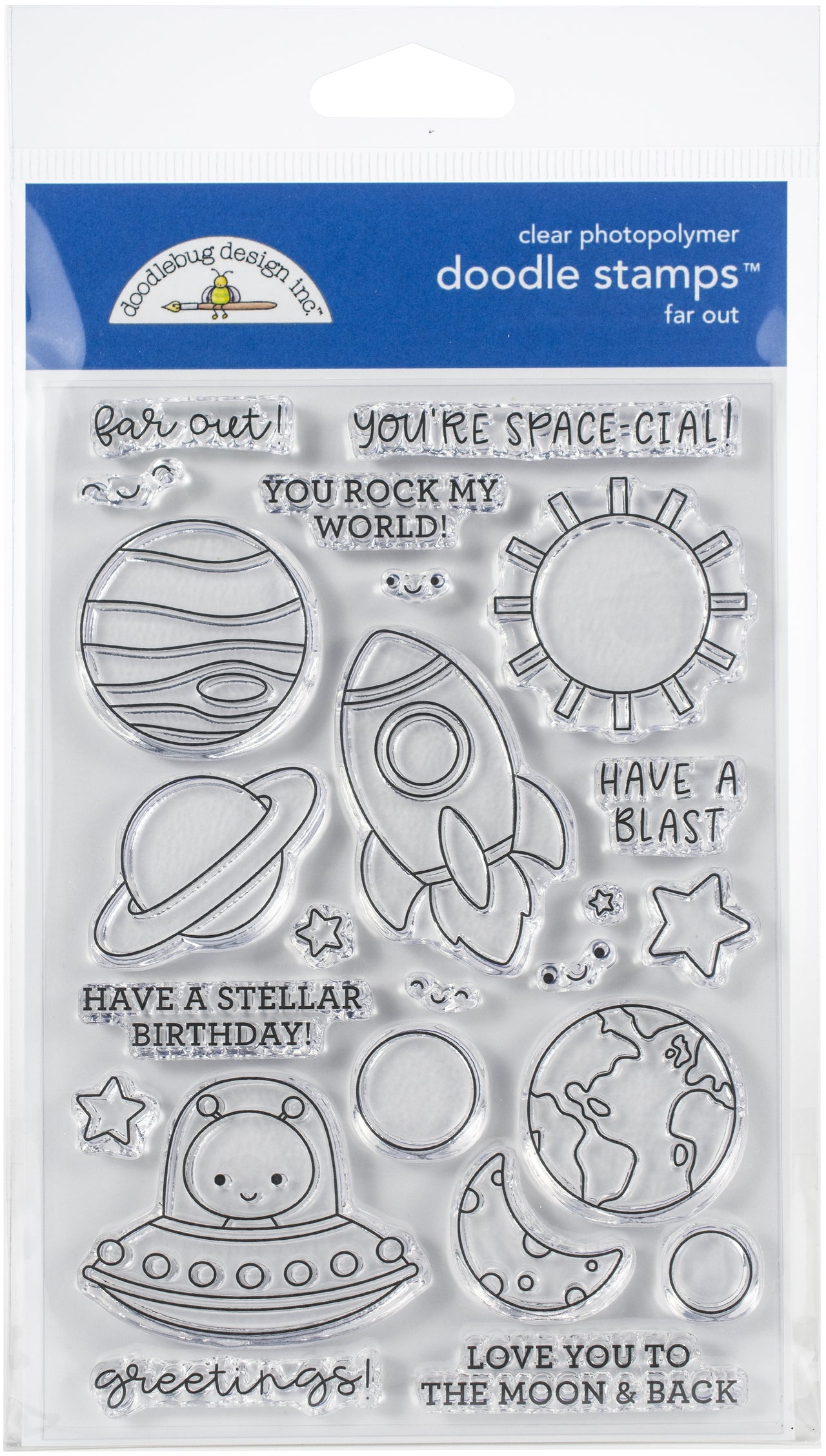 Doodlebug Clear Doodle Stamps - Far Out
