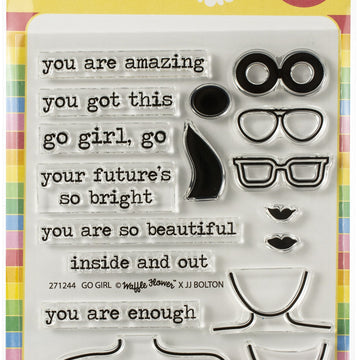 Waffle Flower Crafts Clear Stamps 4"X6" - Go Girl