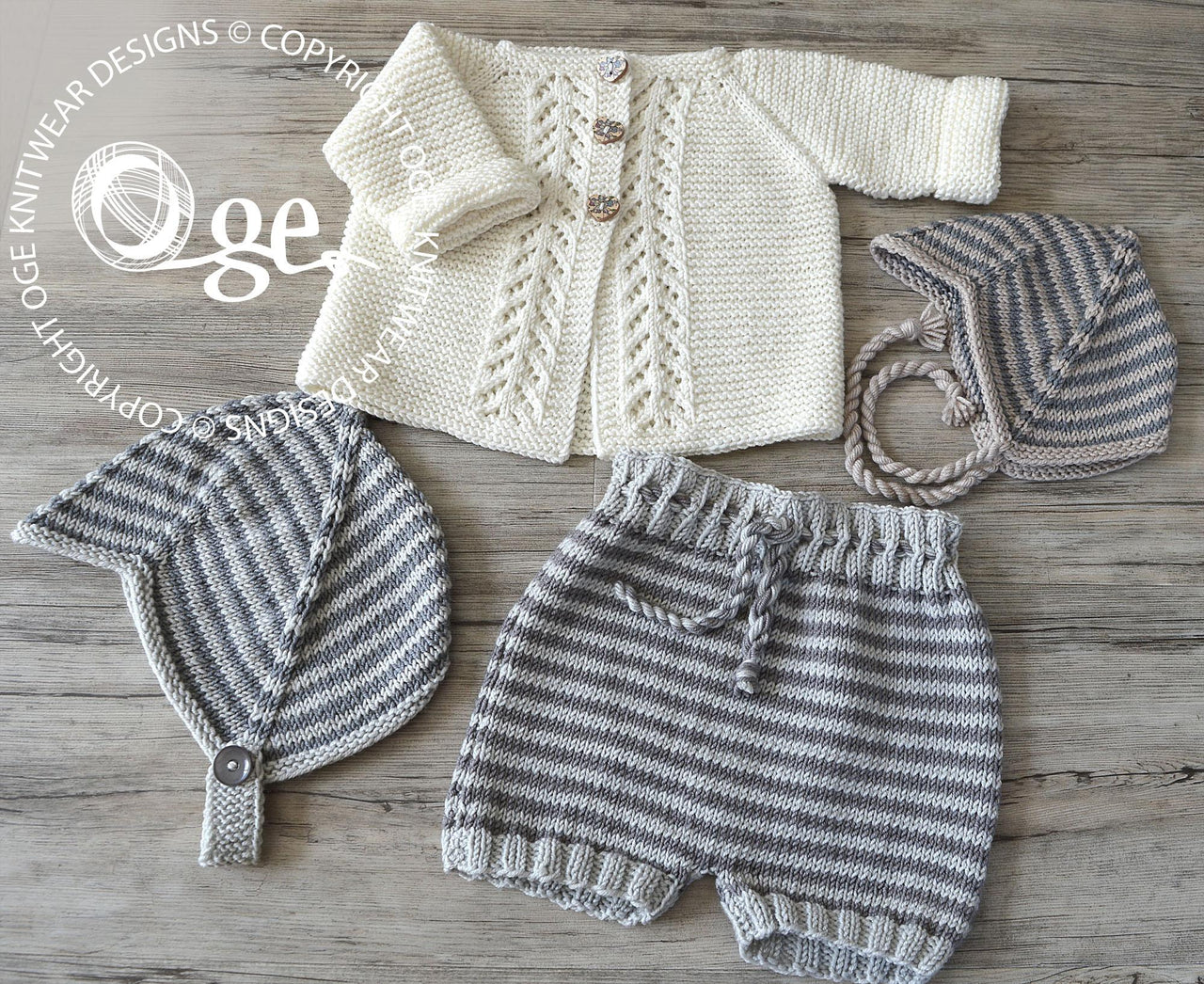 Lace Panel Cardigan & Helmet – P125 (B)