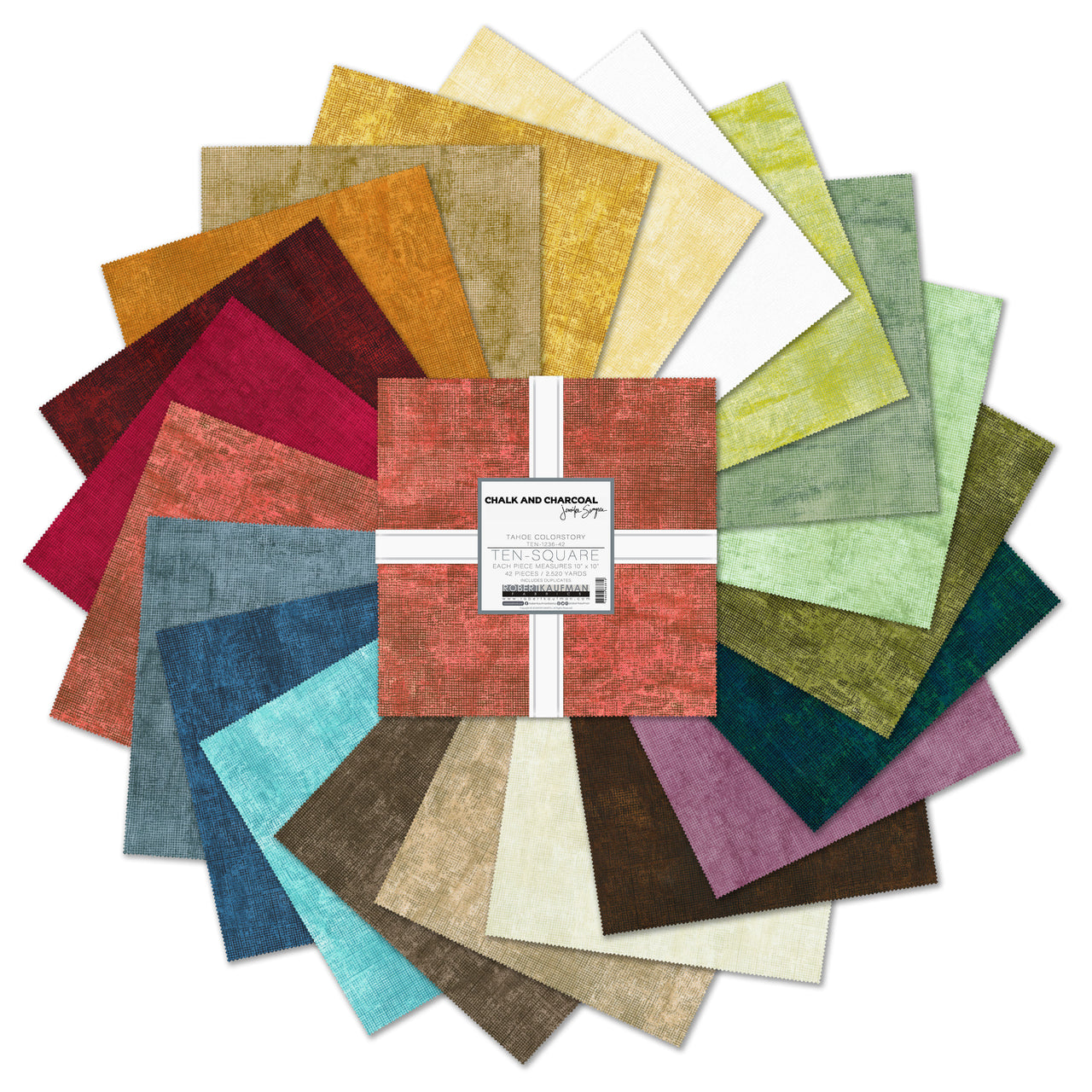 Robert Kaufman Chalk and Charcoal 10" Squares - Tahoe Colorstory - TEN-1236-42
