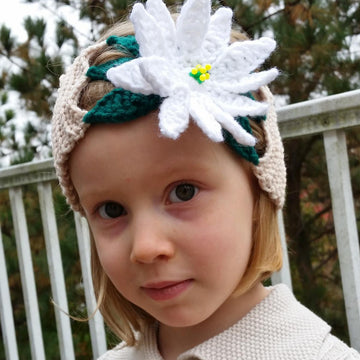White Poinsettia Headband