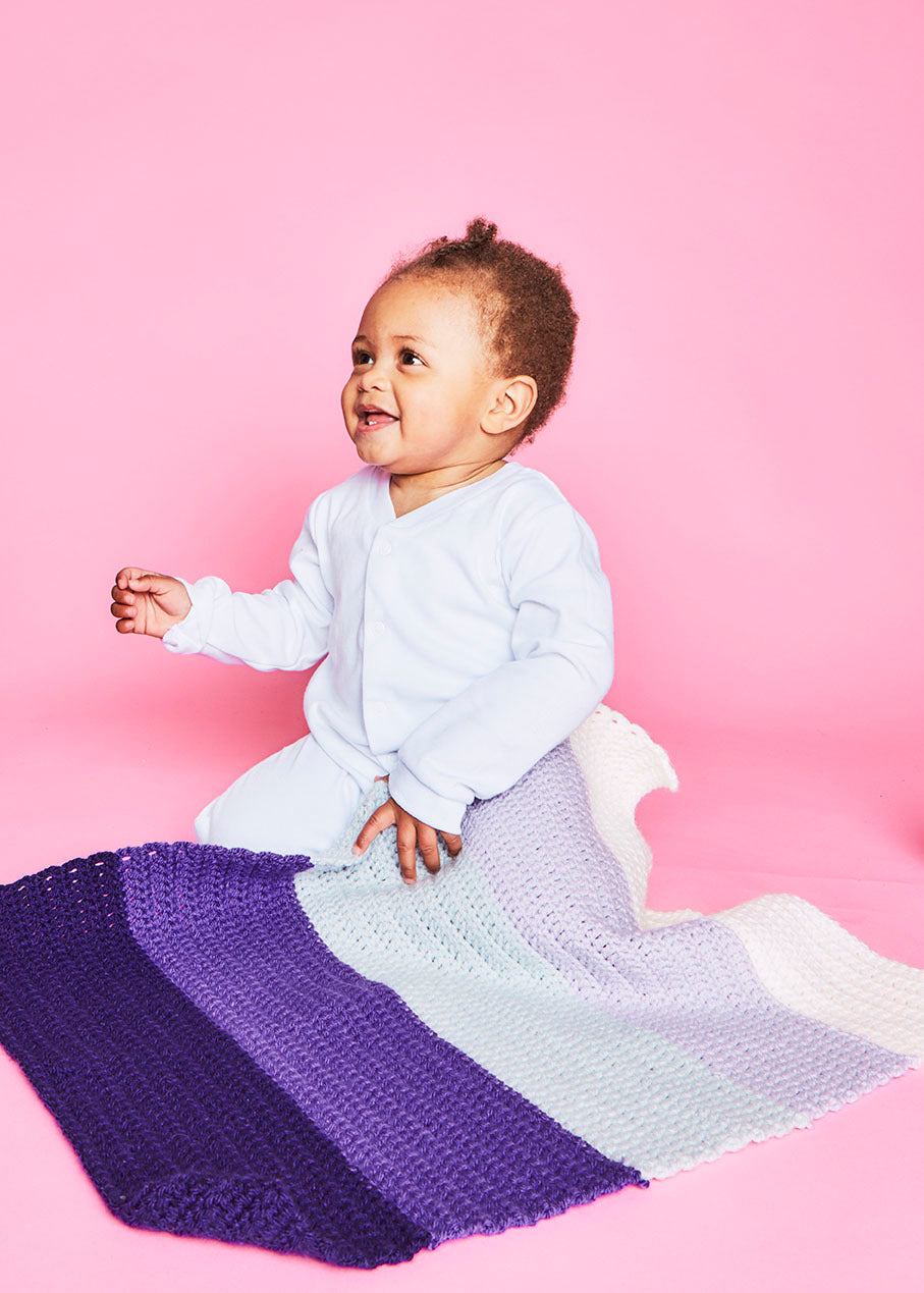 Rainbow Aran Blanket in Paintbox Yarns Simply Aran - Downloadable PDF